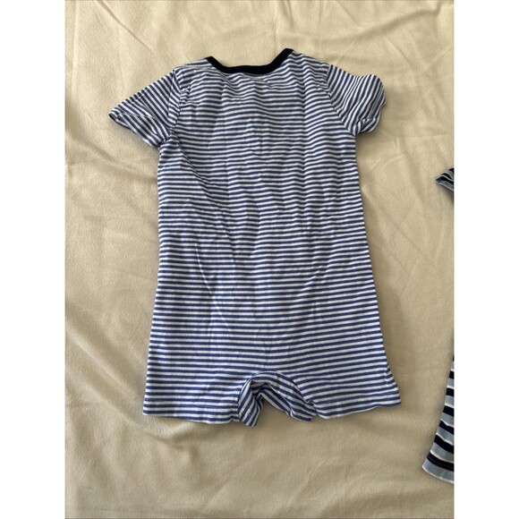 Ralph Lauren 24 Months Rompers Shortalls Blue Striped 2 Pieces Baby 2T - Picture 7 of 14